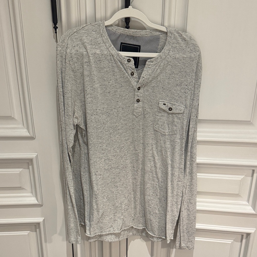 Obey Light Gray Long Sleeve Henley